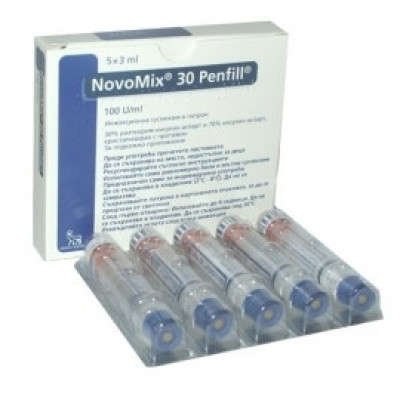 ИНСУЛИН NovoMix 30 Penfill 100 U/мл 3 мл х 10 бр