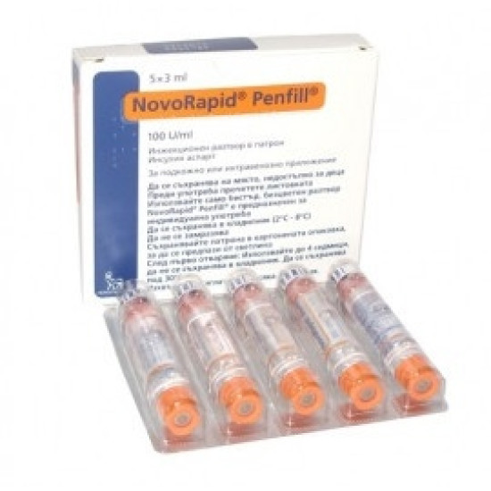 НОВОРАПИД /ИНСУЛИН/ Novorapid Penfill 3 мл х 10 бр