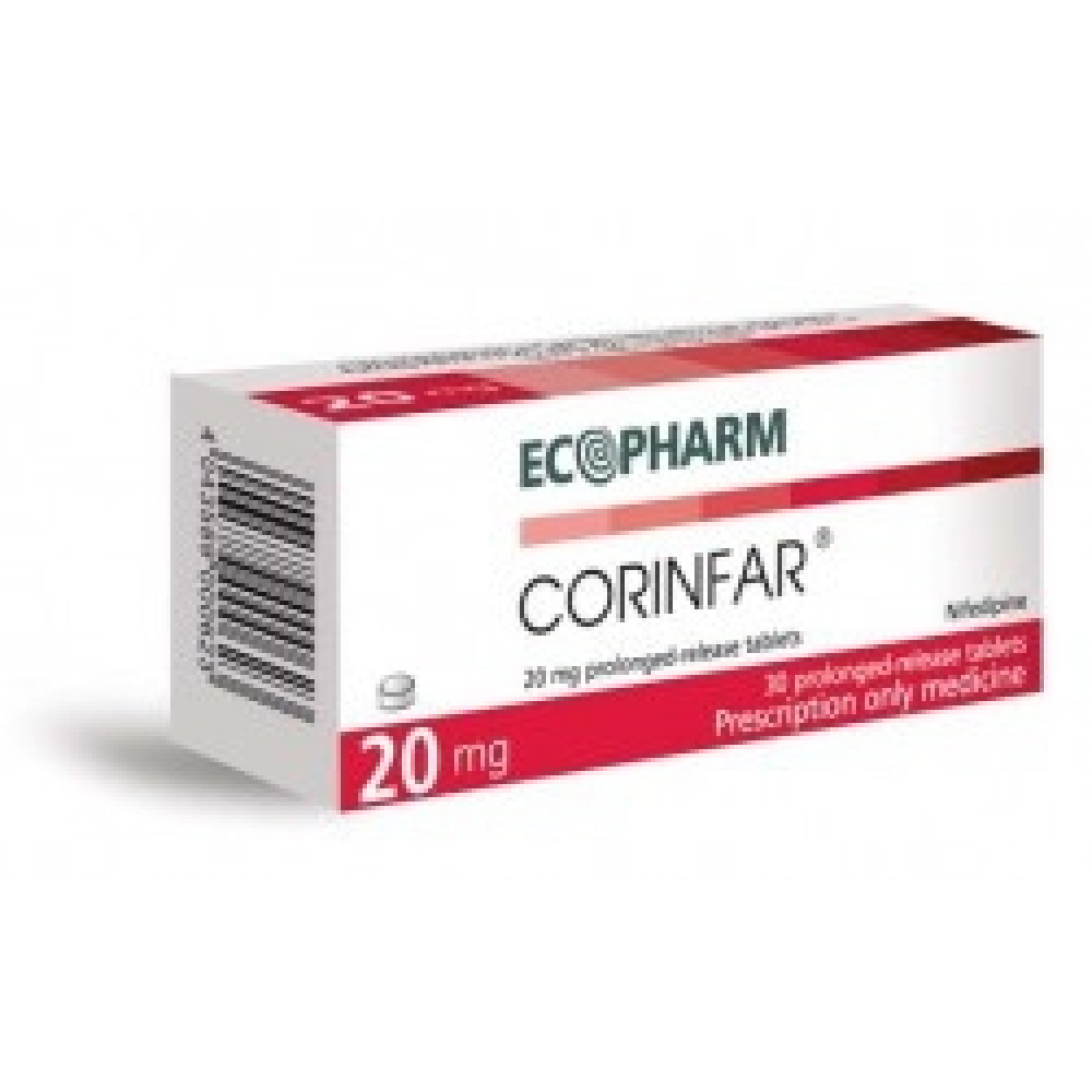 Corinfar 20 retard 20 mg 30 tablets / Коринфар 20 ретард 20 mg 30 таблетки - Лекарства с рецепта