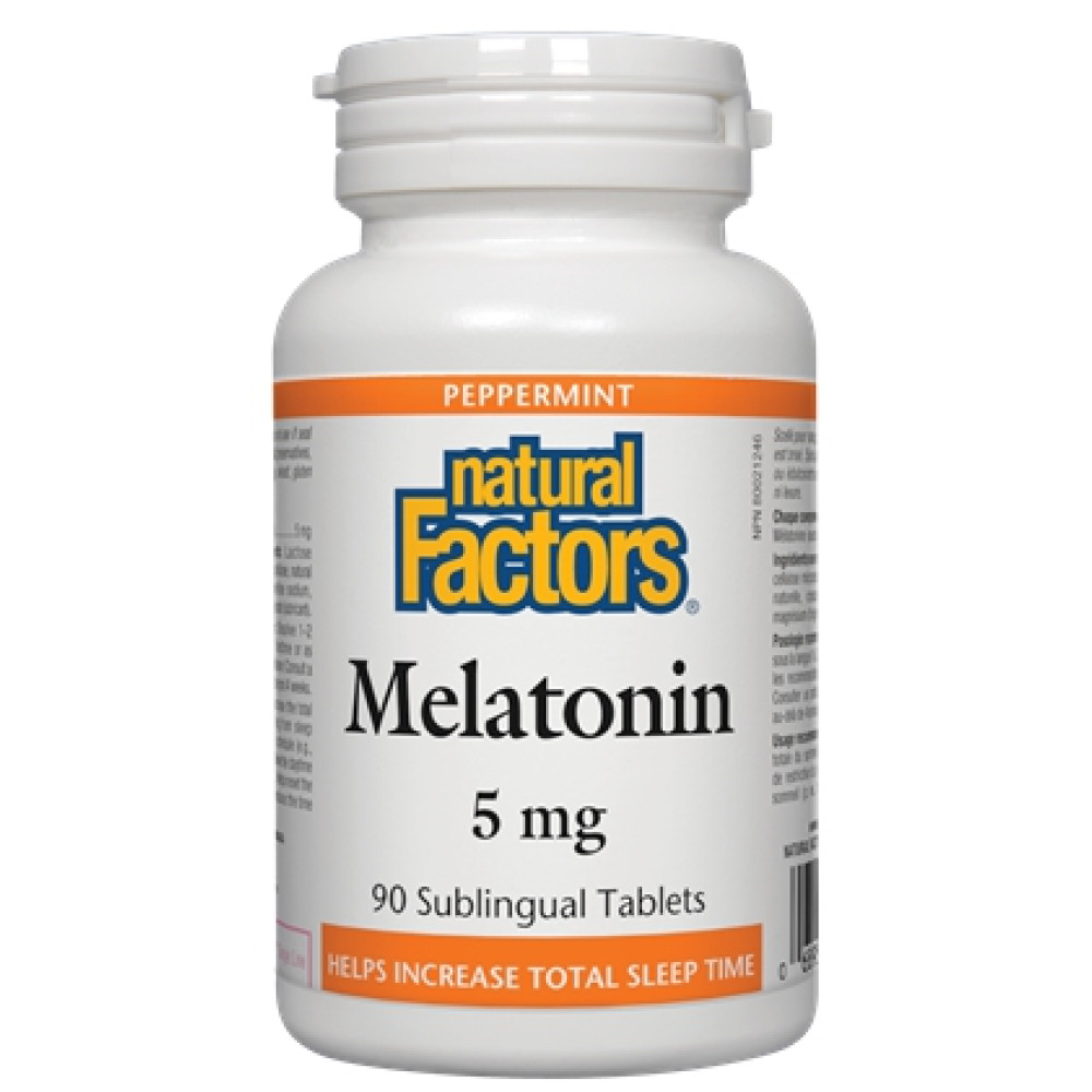 Melatonin 5 mg 90 tablets Natural Factors / Мелатонин 5 мг 90 таблетки Natural Factors - Безсъние и напрежение