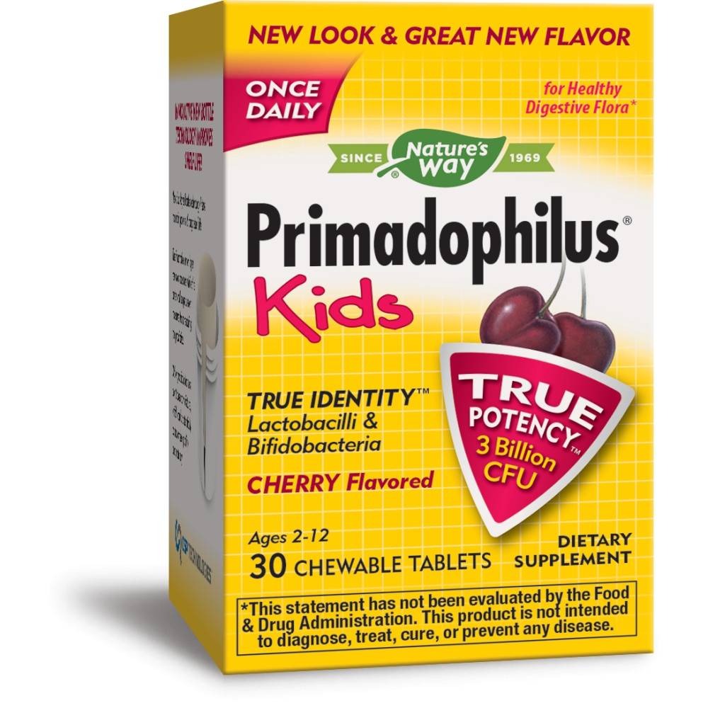 Primadophilus Kids Cherry 68 mg Nature’s Way 30 chewable tablets / Примадофилус Кидс Череша 68 mg Nature’s Way 30 дъвчащи таблетки. - Пробиотици Primadophilus Kids Cherry 68 mg Nature’s Way 30 chewable tablets / Примадофилус Кидс Череша 68 mg Nature’s Way 30 дъвчащи таблетки. - Пробиотици