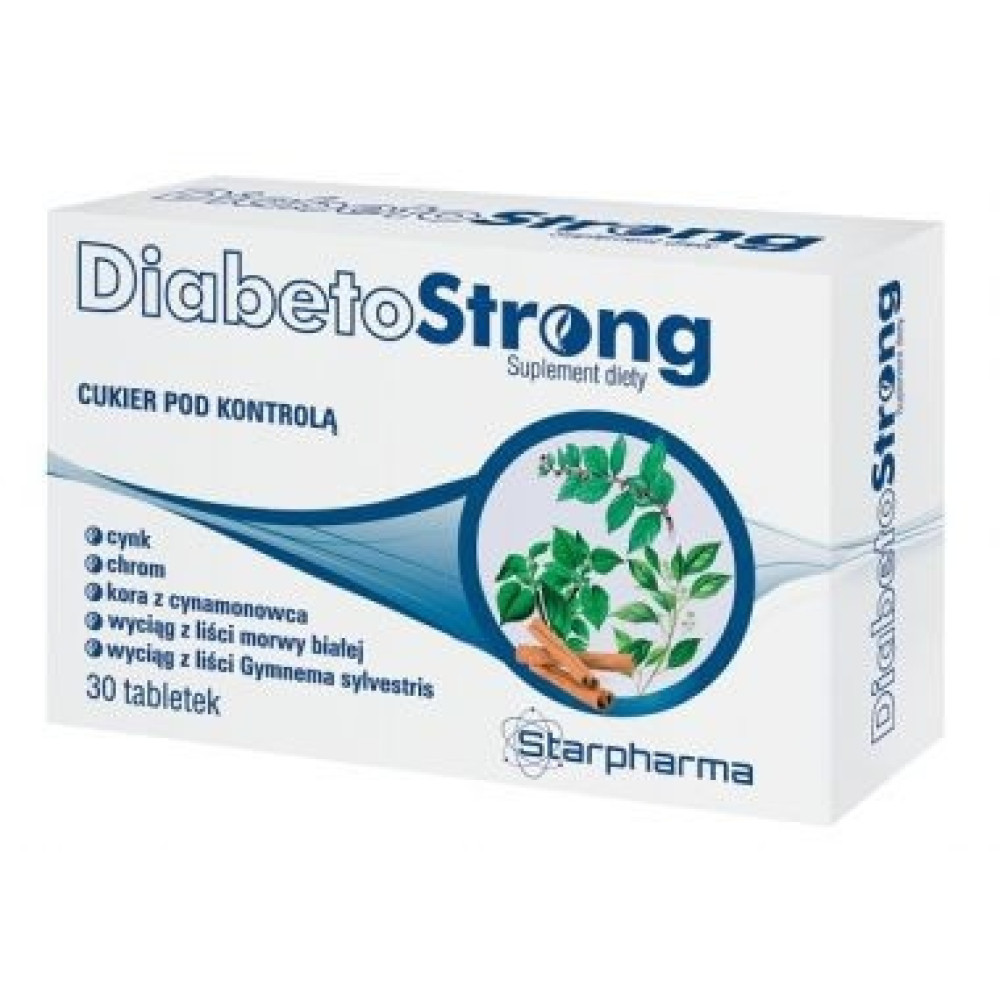 Диабето Стронг Подкрепя нормалните нива на кръвната захар, 30 таблетки -