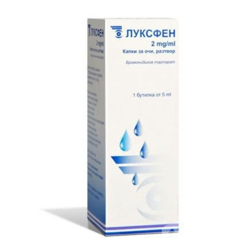Luxfen 2 mg/ml eye drops, solution 5 ml. / Луксфен 2 mg/ml капки за очи, разтвор 5 мл . - Лекарства с рецепта Luxfen 2 mg/ml eye drops, solution 5 ml. / Луксфен 2 mg/ml капки за очи, разтвор 5 мл . - Лекарства с рецепта
