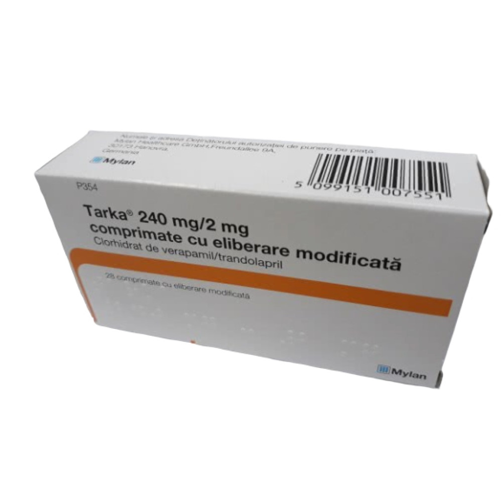 Tarka 240 mg/2 mg 28 modified-release tablet / Тарка 240 mg/2 mg 28 таблетки с изменено освобождаване - Лекарства с рецепта Tarka 240 mg/2 mg 28 modified-release tablet / Тарка 240 mg/2 mg 28 таблетки с изменено освобождаване - Лекарства с рецепта