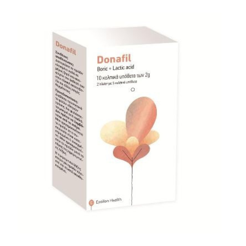 Донафил при вагинални инфекции, с борна киселина, млечна киселина, витамини, 10 вагинални овули -