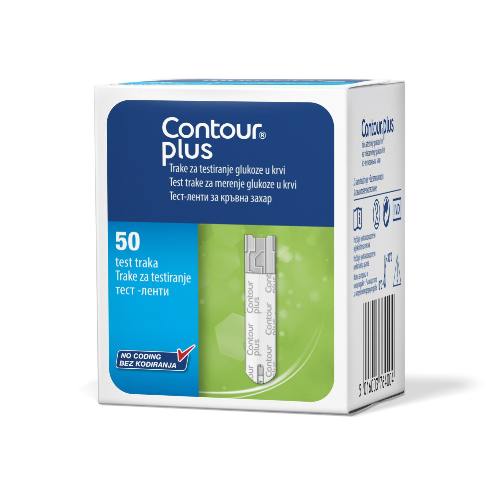 Contour Plus Тест-ленти, проследяване и контролиране на кръвната захар х 50 броя, Ascensia -
