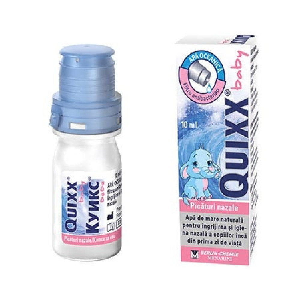 Куикс Бейби Капки за нос за кърмачета, деца, бременни и възрастни х10 мл - За нос и хрема