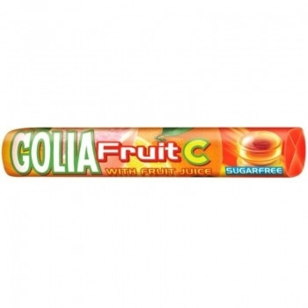 Golia Fruit C, Бонбони за гърло с облекчаващо действие с Витамин C и плодов сок, без захар х 10 броя -