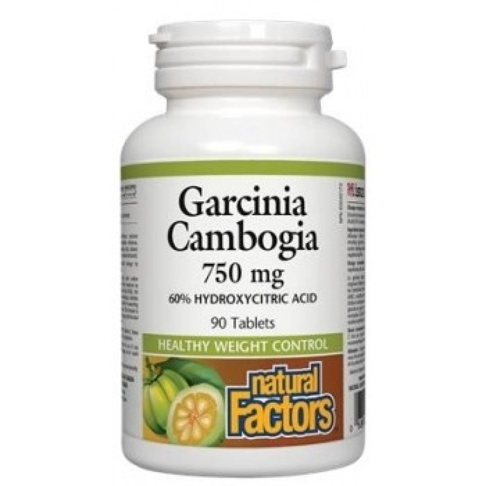 Гарсиния Камбоджа за контрол на теглото, 750мг, 90 таблетки, Natural Factors -