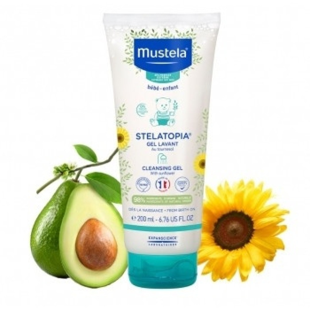 Mustela Stelatopia Душ-гел за атопична кожа 200 мл - Бебешки Душ Гелове