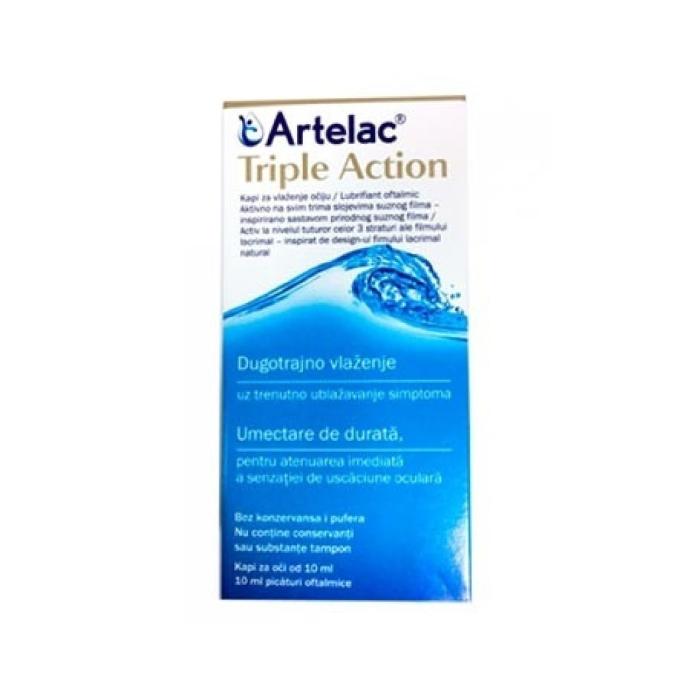 Artelac Triple action collyr eye drops 10 ml . / Артелак тройно действие капки за очи 10 мл. - Очи и зрение
