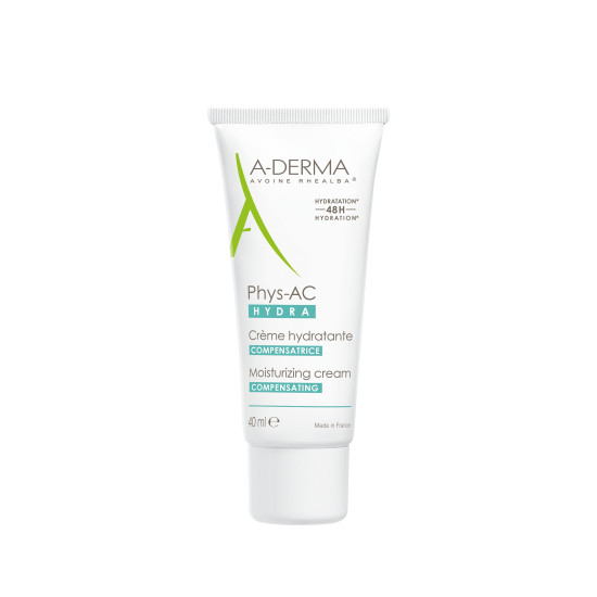 A-DERMA PHYS-AC HYDRA компенсиращ и успокояващ хидратиращ крем за лице за кожа склонна към акне 40 мл