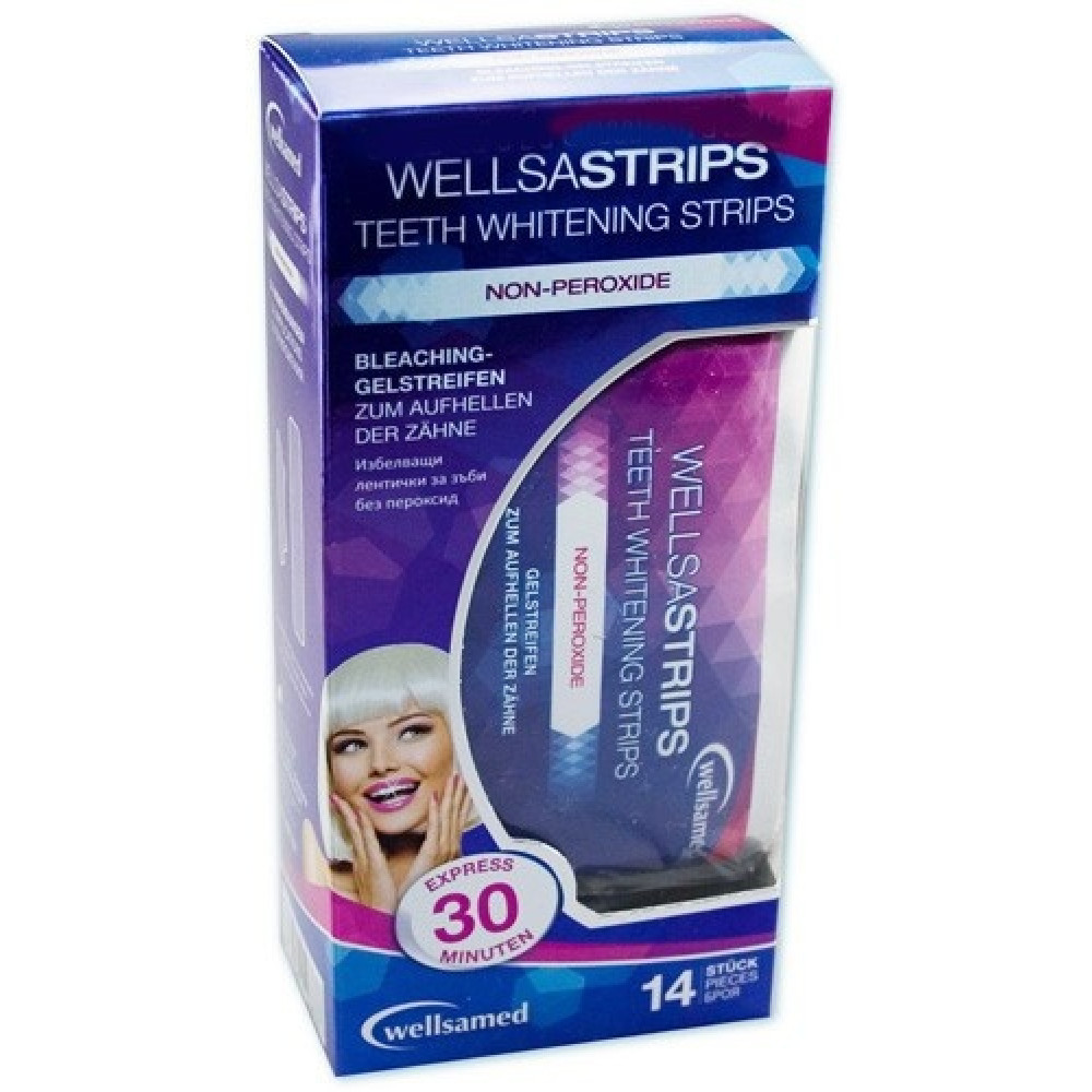 Wellsamed Wellsastrips, професионални гел ленти за нежно и бързо избелване на зъбите х 14 броя -