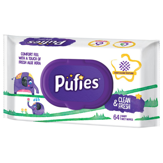 ᐉ КЪРПИ МОКРИ PUFIES FRESH х 64 бр