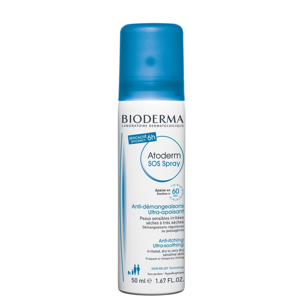 Bioderma Atoderm SOS Успокояващ спрей за раздразнена, много суха и чувствителна кожа x50 мл - Кремове за лице