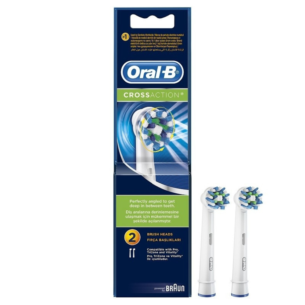Oral-B Cross Action Резервен накрайник за електрическа четка за зъби х 2 броя -