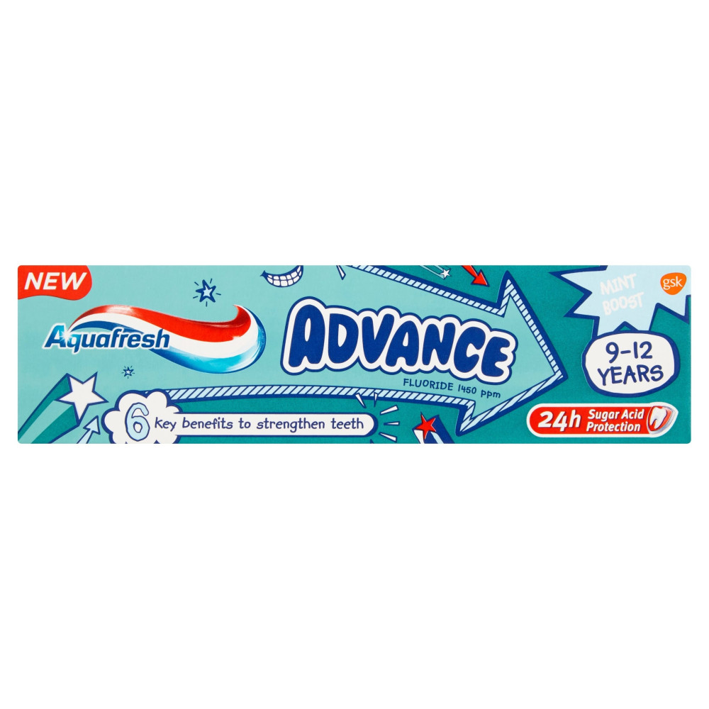 Aquafresh Advance Kids Паста за зъби детска 9-12г 75мл -