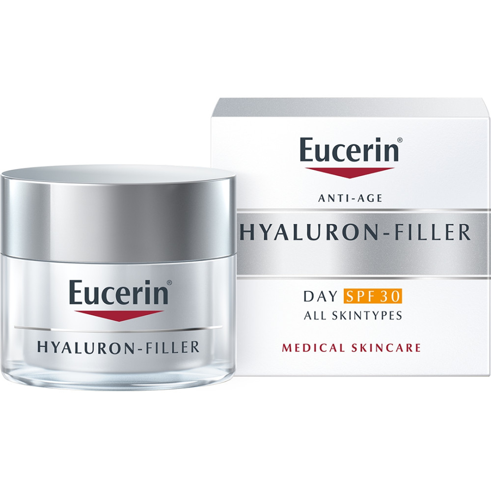 Eucerin Hyaluron-Filler Дневен крем против стареене за всеки тип кожа с SPF30 50 мл - Кремове за лице