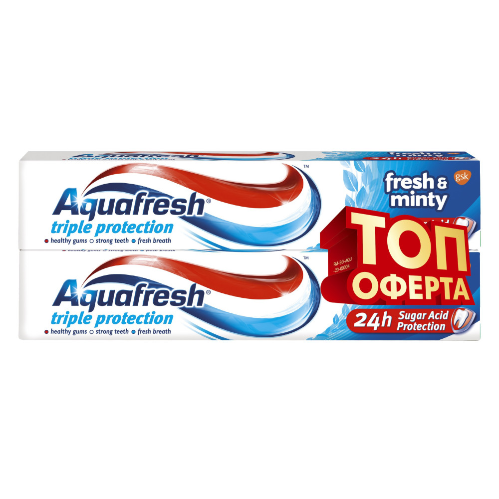 Aquafresh Fresh & Minty паста за зъби 2 броя х 75мл., Промо пакет -
