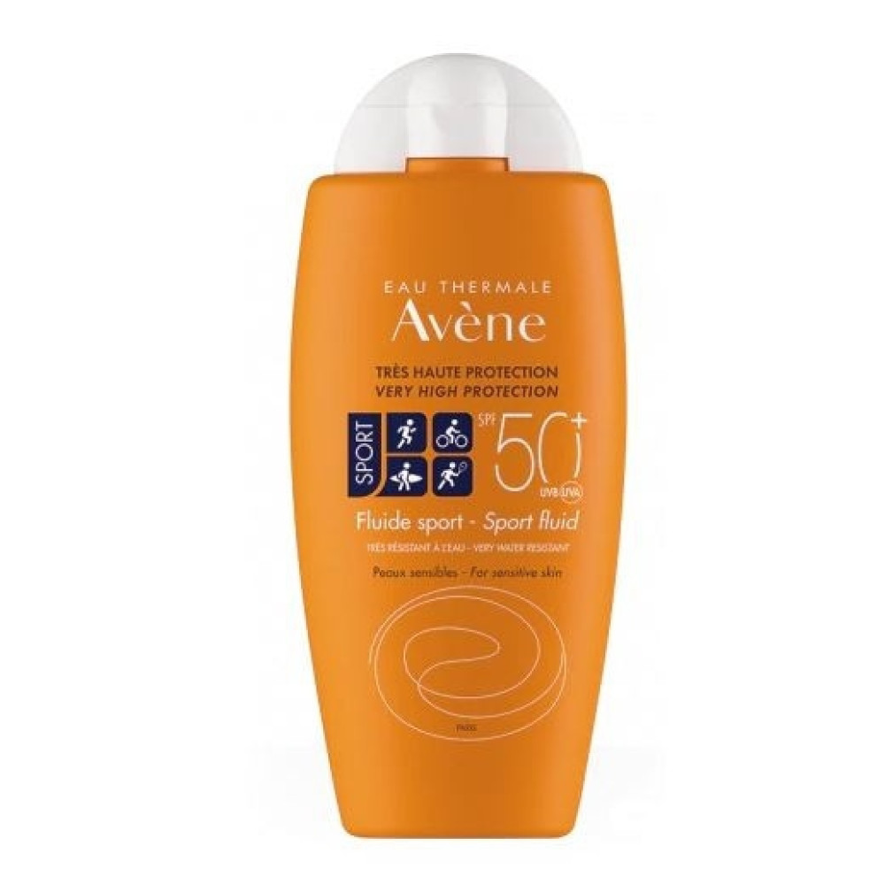 Avene Sun Sport SPF50+ слънцезащитен флуид за лице и тяло 100 мл -