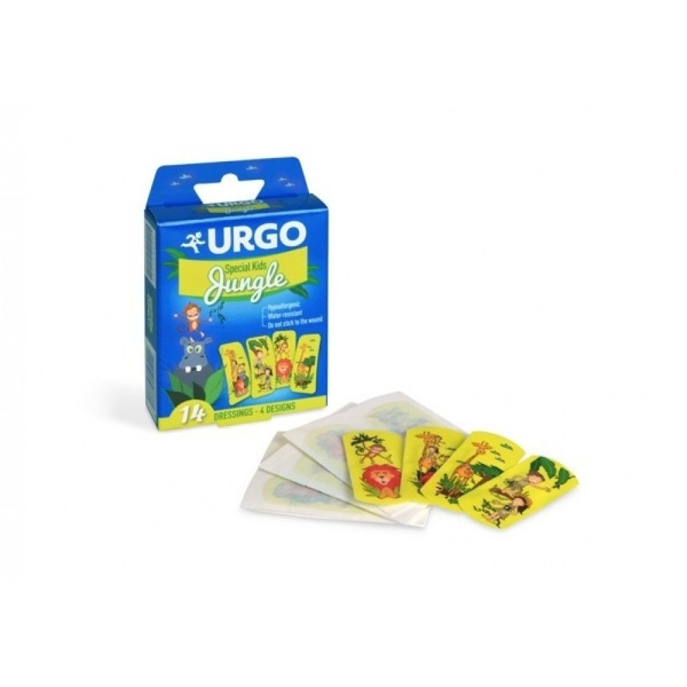 URGO Special Kids Jungle, пластири за деца 25мм./57мм. х 14 броя -