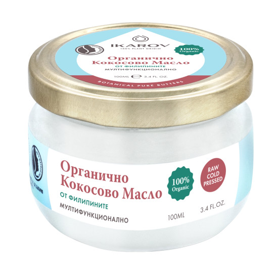 ИКАРОВ МАСЛО КОКОСОВО мултифунционално хидратиращо и успокояващо масло за лице и тяло 100 мл