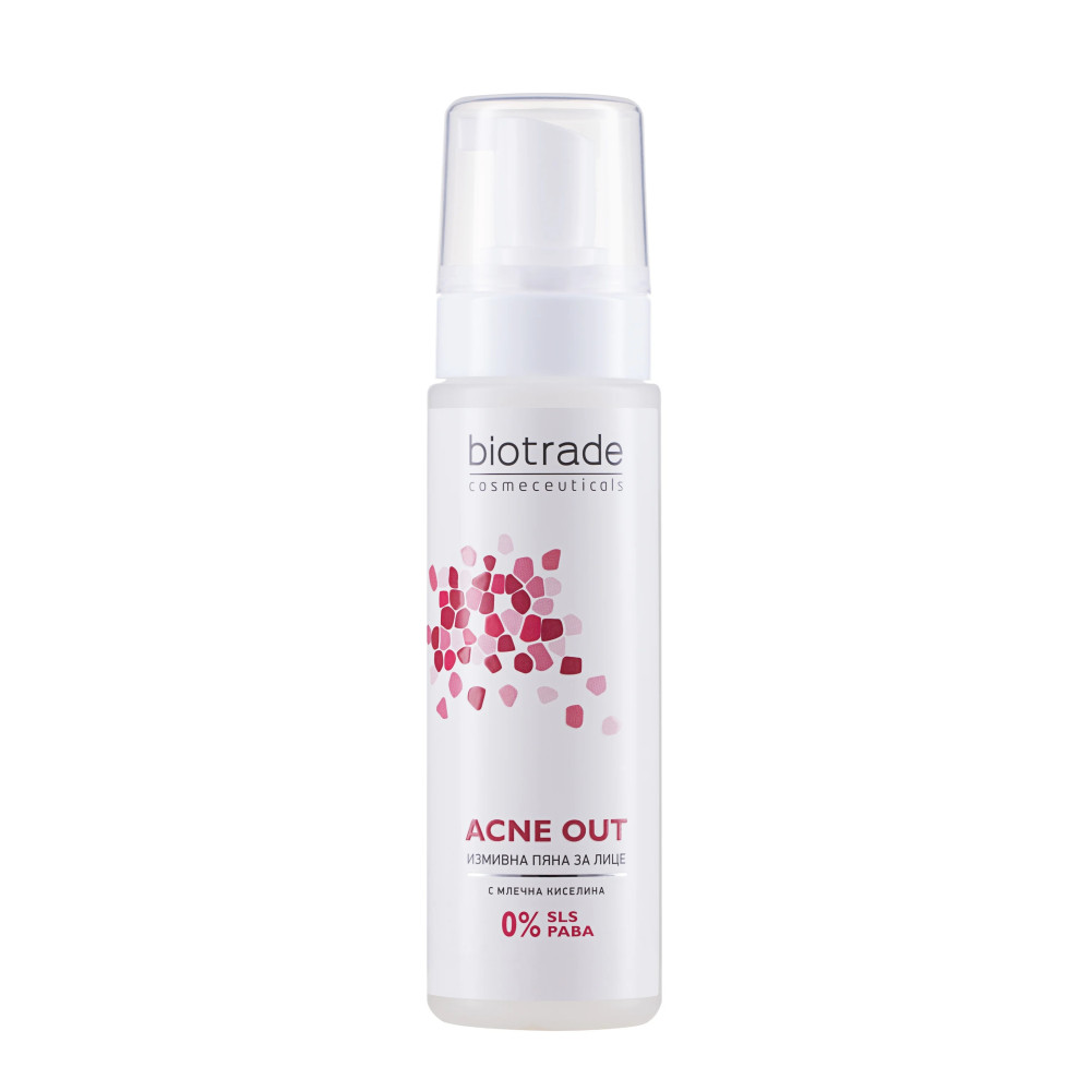 Biotrade Acne Out Пяна за лице с млечна киселина за проблемна и чувствителна кожа 150 мл - Почистване, дегримиране