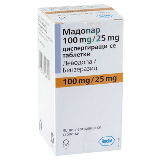 МАДОПАР дисперг.табл. 100 мг/25 мг х 30 бр