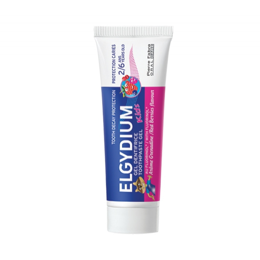 Elgydium Kids Гелообразна паста за зъби за защита от кариес за деца от 3-6 години, с вкус на горски плодове х50 мл - Паста за зъби
