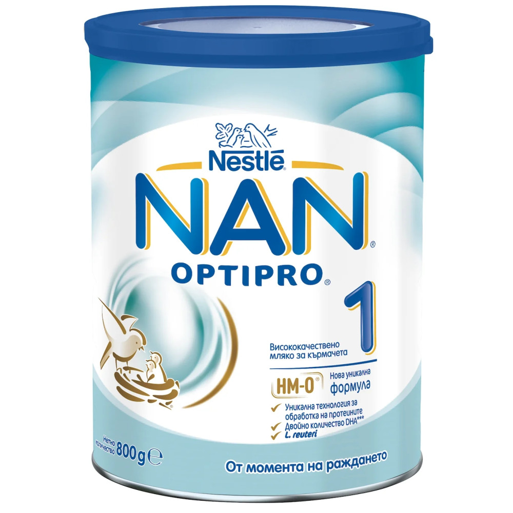NAN OptiPro 1 Адаптирано мляко за кърмачета, 0 до 6 месеца х 800гр -