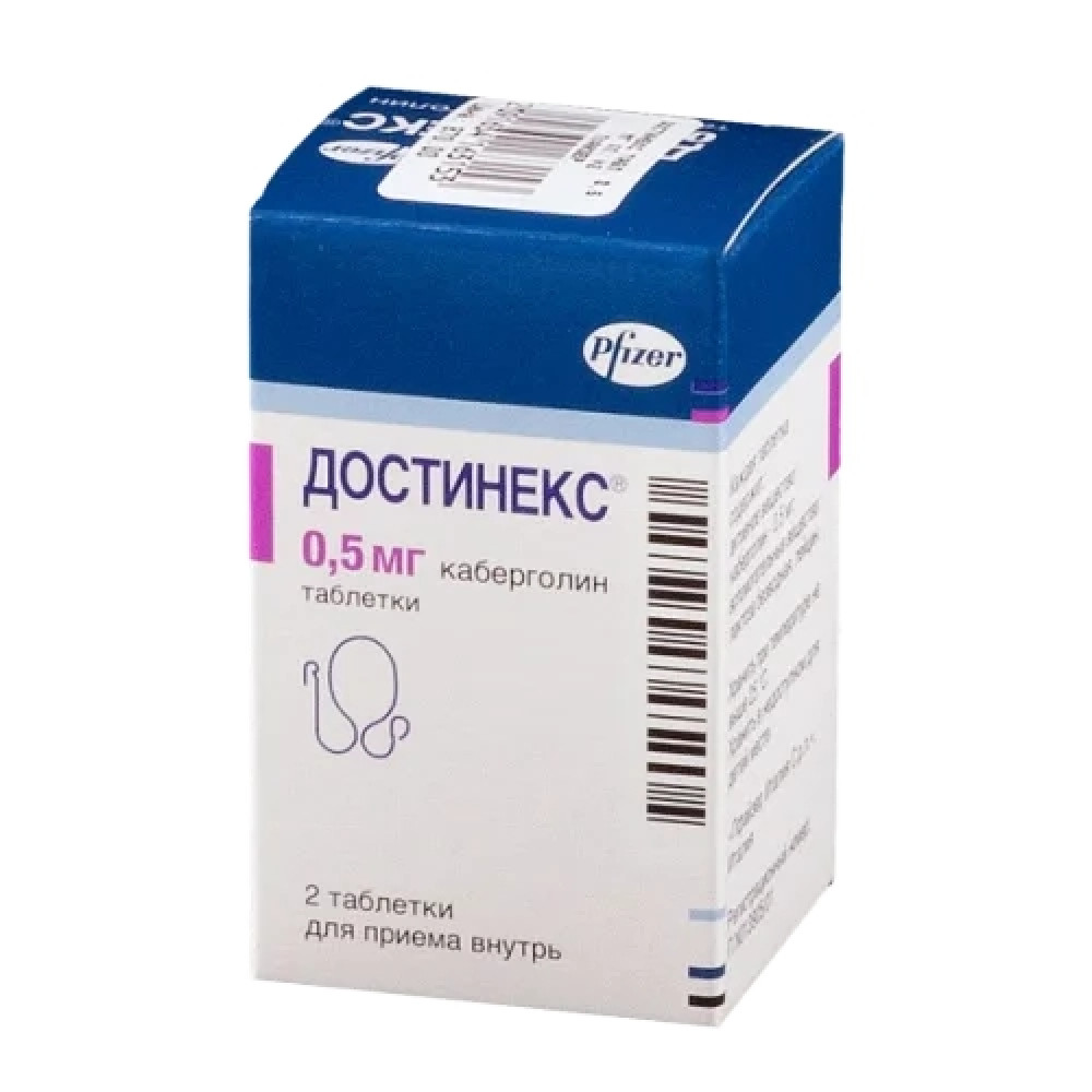 Dostinex 0.5 mg 2 tab. / Достинекс 0.5мг 2 табл. - Лекарства с рецепта