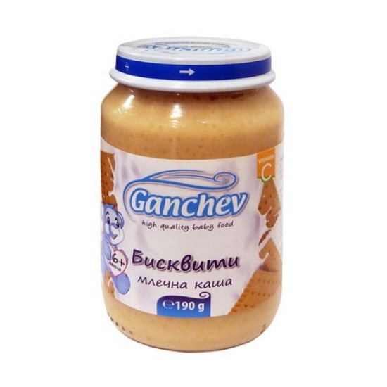 ᐉ ГАНЧЕВ млечна каша с бисквити 190 гр /6м+/