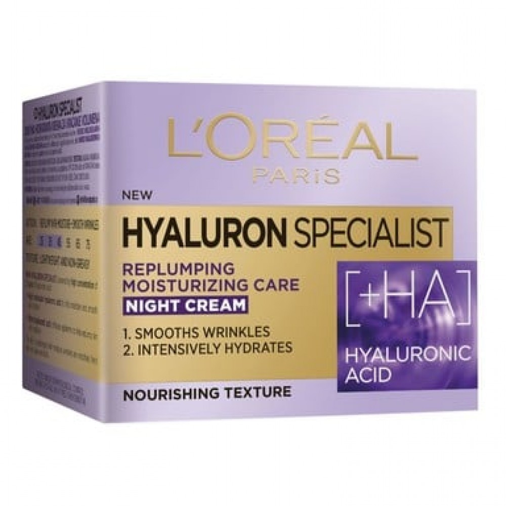 ЛОРЕАЛ HYALURON SPECIALIST нощен крем с хиалуронова киселина 50 мл - Грижа за лицето
