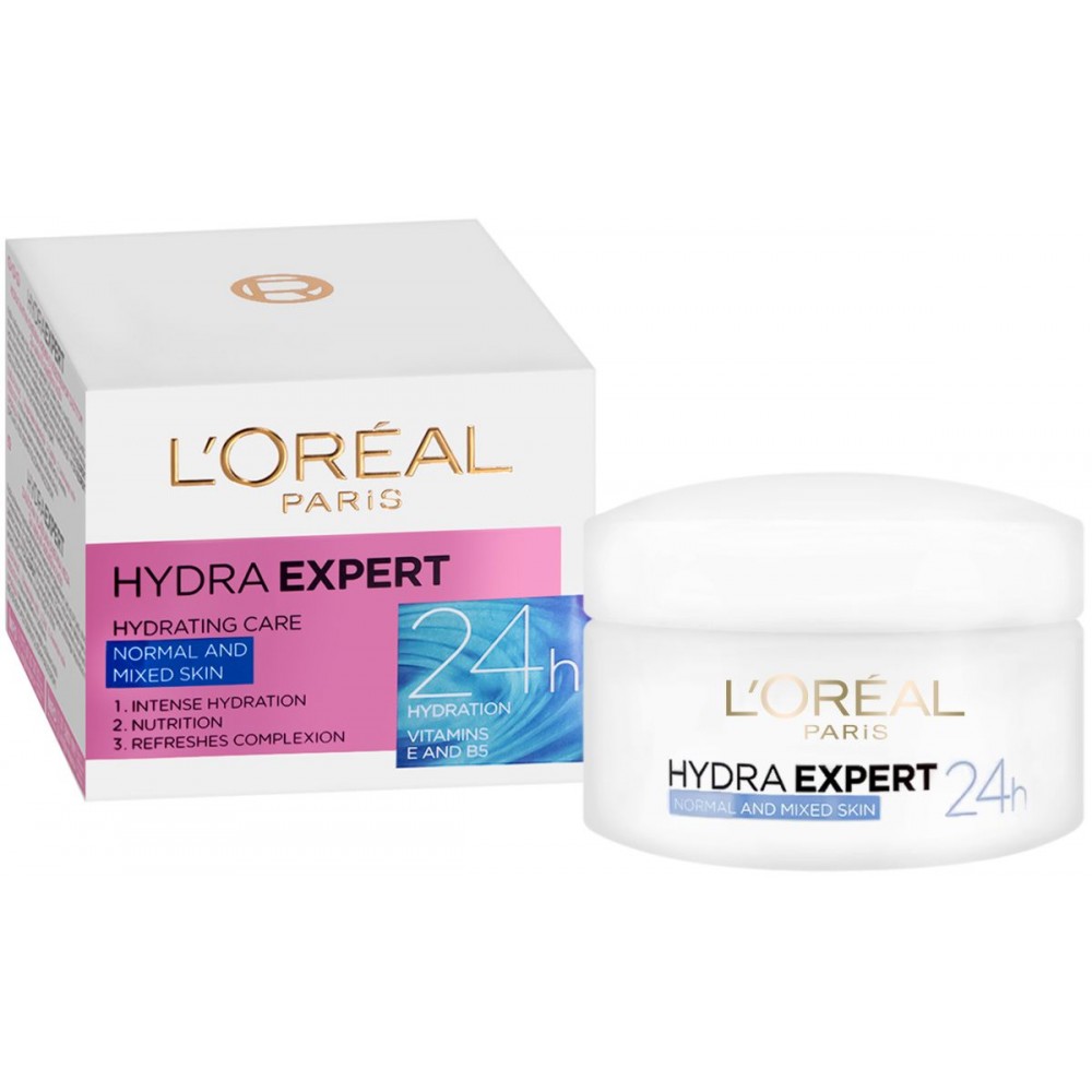 ЛОРЕАЛ HYDRA EXPERT хидратиращ крем за нормална и смесена кожа 50 мл - Грижа за лицето