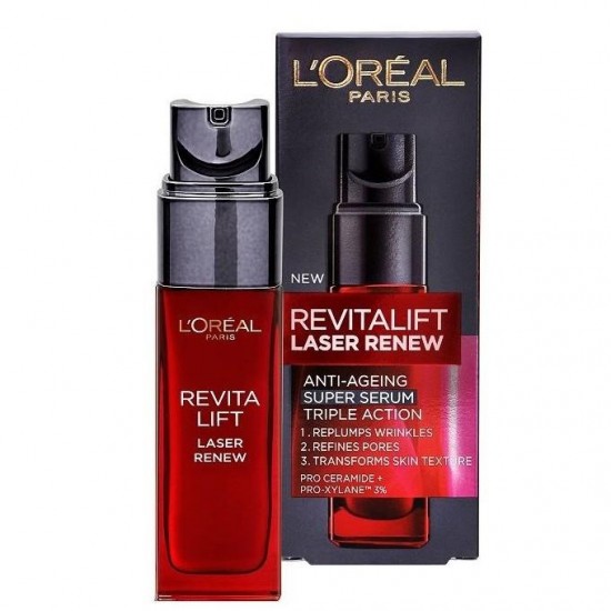 L'OREAL REVITALIFT LASER X3 стягащ серум за лице против стареене за всеки тип кожа 30 мл