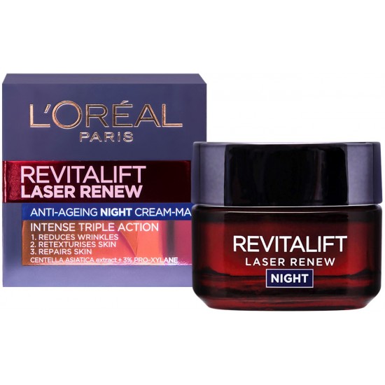L'OREAL REVITALIFT LASER нощен крем за лице против стареене за всеки тип кожа 50 мл