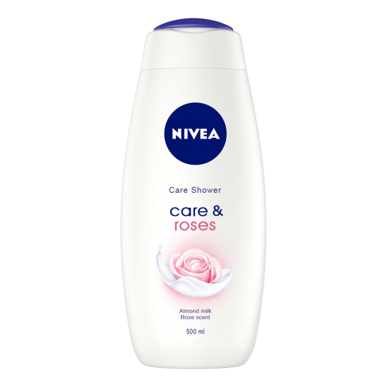 НИВЕА CARE SHOWER CARE & ROSES душ гел за тяло с бадемово мляко и аромат на роза 500 мл
