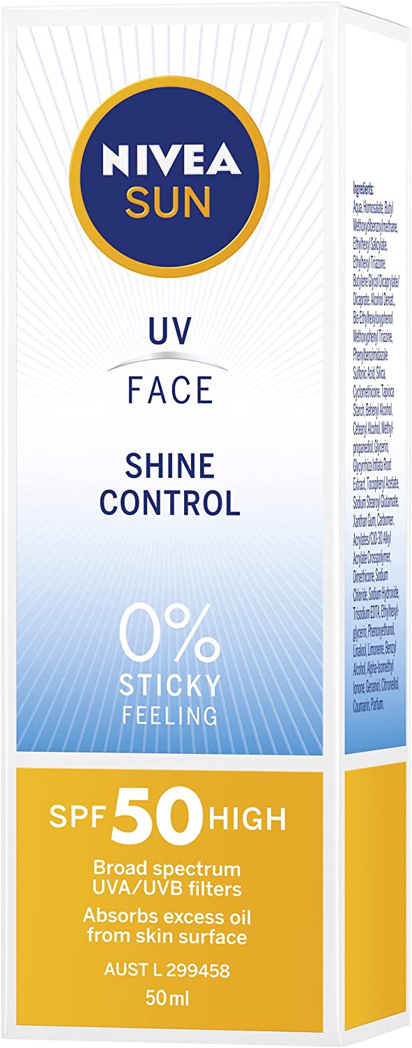 НИВЕА SUN UV FACE SHINE CONTROL SPF50 слънцезащитен крем за лице 50 мл ...