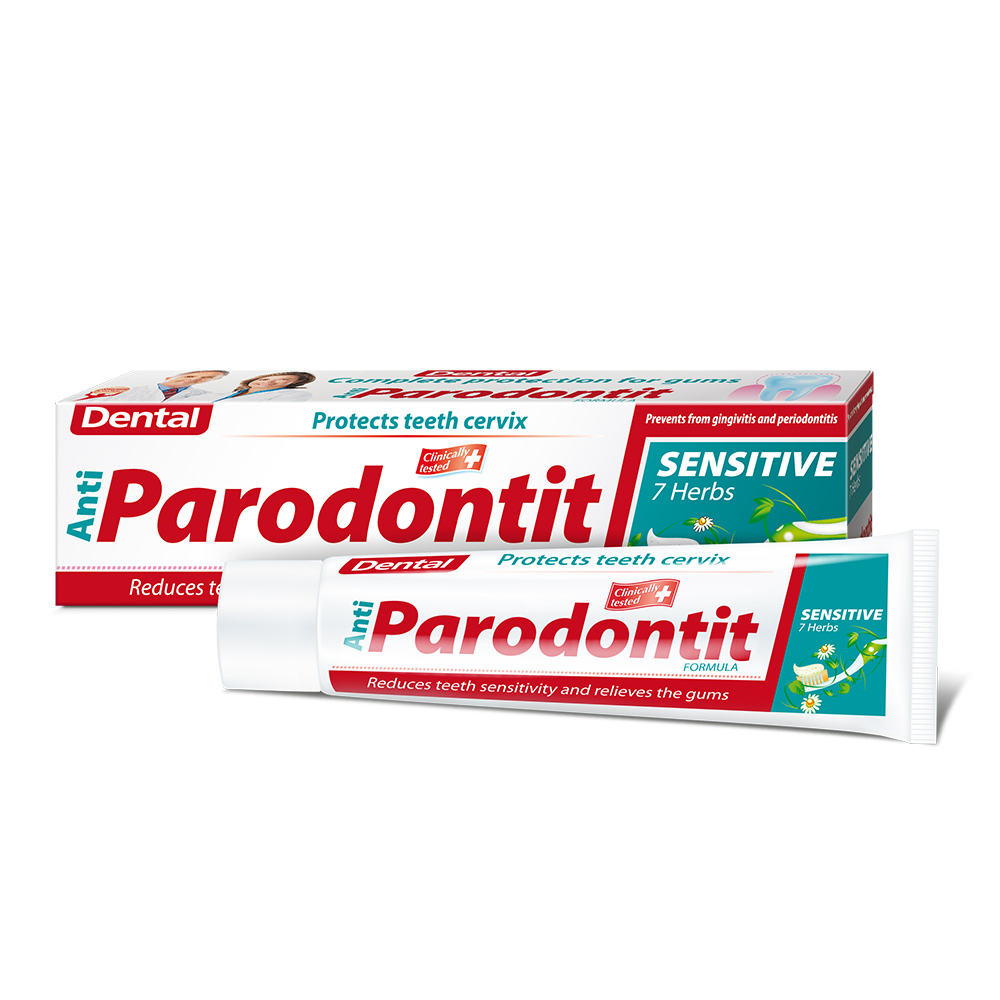 ДЕНТАЛ ANTI-PARODONTIT SENSITIVE 7 Herbs паста за зъби 75 мл | Аптека ...