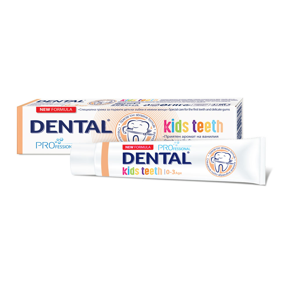 ДЕНТАЛ PROFESSIONAL KIDS TEETH 0-3 детска паста за зъби и венци с ...