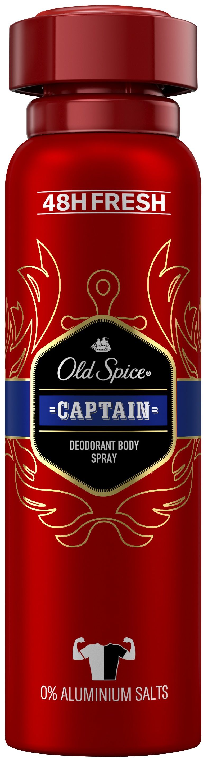 ОЛД СПАЙС CAPTAIN 48H део спрей за тяло за мъже без алуминиеви соли 150 ...