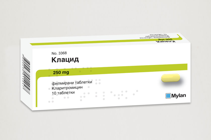 КЛАЦИД табл 250 мг х 10 бр | Аптека Феникс